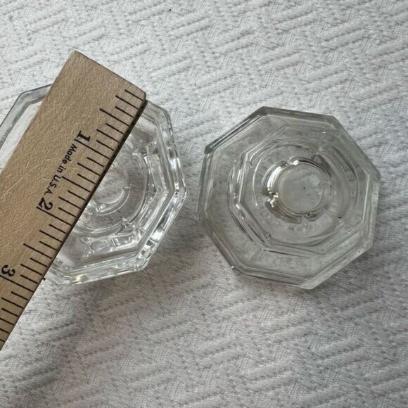 Set Of 2 Luminarc Genuine Crystal Candle Holders 1.75" tall Clear Glass Octime - Picture 8 of 11